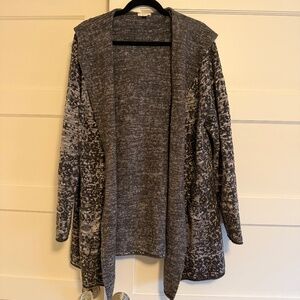J Jill Black/Grey Cardigan: Size XL